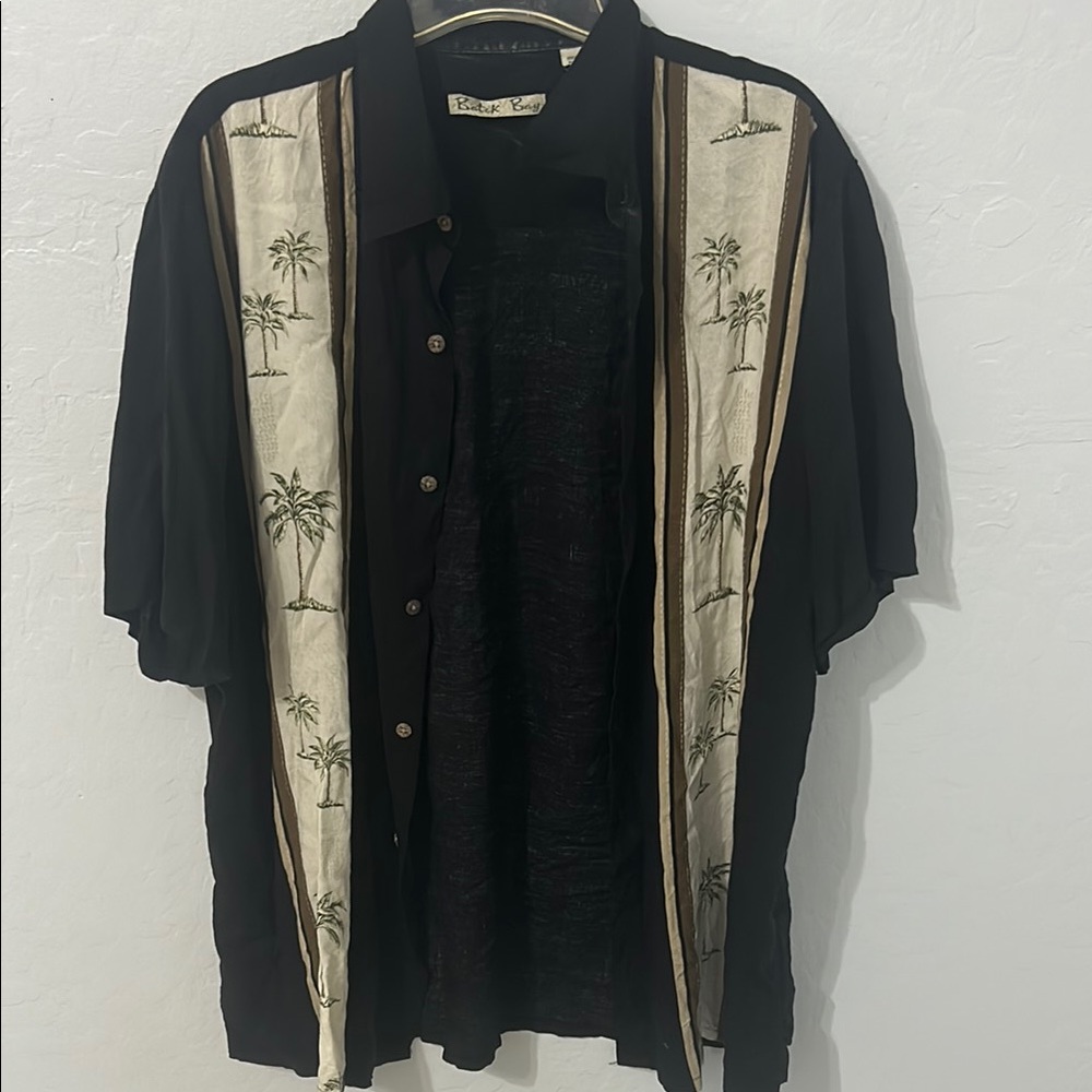 Batik Bay Rayon Button Front Shirt Palm Trees